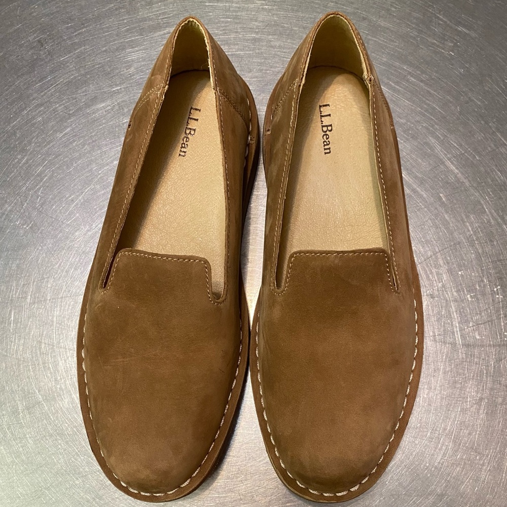 L.L. Bean Tan Suede Slip-On Shoes